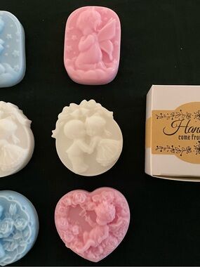 Handmade Pink & White Decorative Angel Soap Set